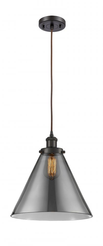 Cone - 1 Light - 12 inch - Oil Rubbed Bronze - Cord hung - Mini Pendant