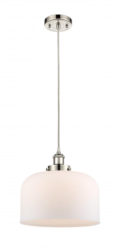 Bell - 1 Light - 12 inch - Polished Nickel - Cord hung - Mini Pendant