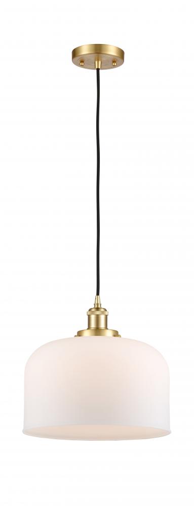 Bell - 1 Light - 12 inch - Satin Gold - Cord hung - Mini Pendant