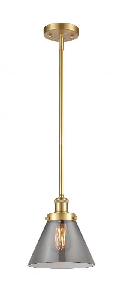 Cone - 1 Light - 8 inch - Satin Gold - Mini Pendant