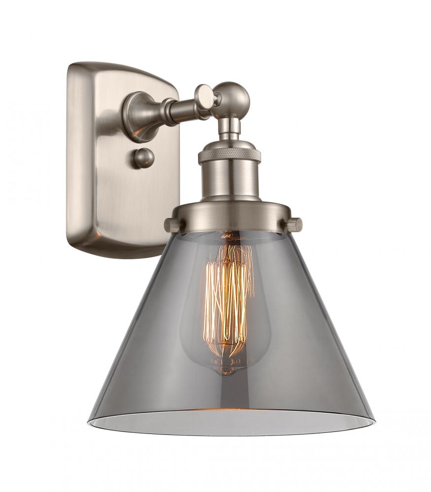 Cone - 1 Light - 8 inch - Brushed Satin Nickel - Sconce