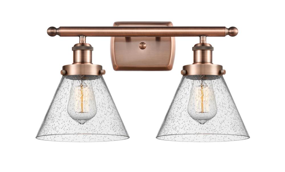 Cone - 2 Light - 18 inch - Antique Copper - Bath Vanity Light