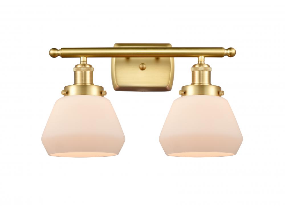 Fulton - 2 Light - 16 inch - Satin Gold - Bath Vanity Light