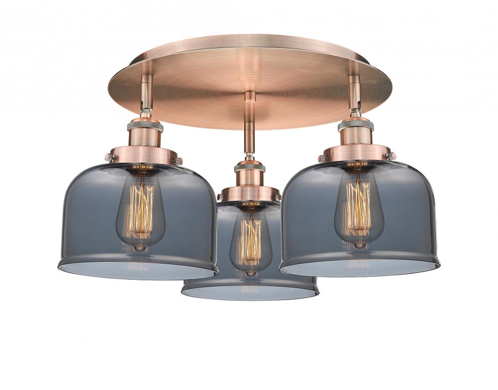Cone - 3 Light - 20 inch - Antique Copper - Flush Mount