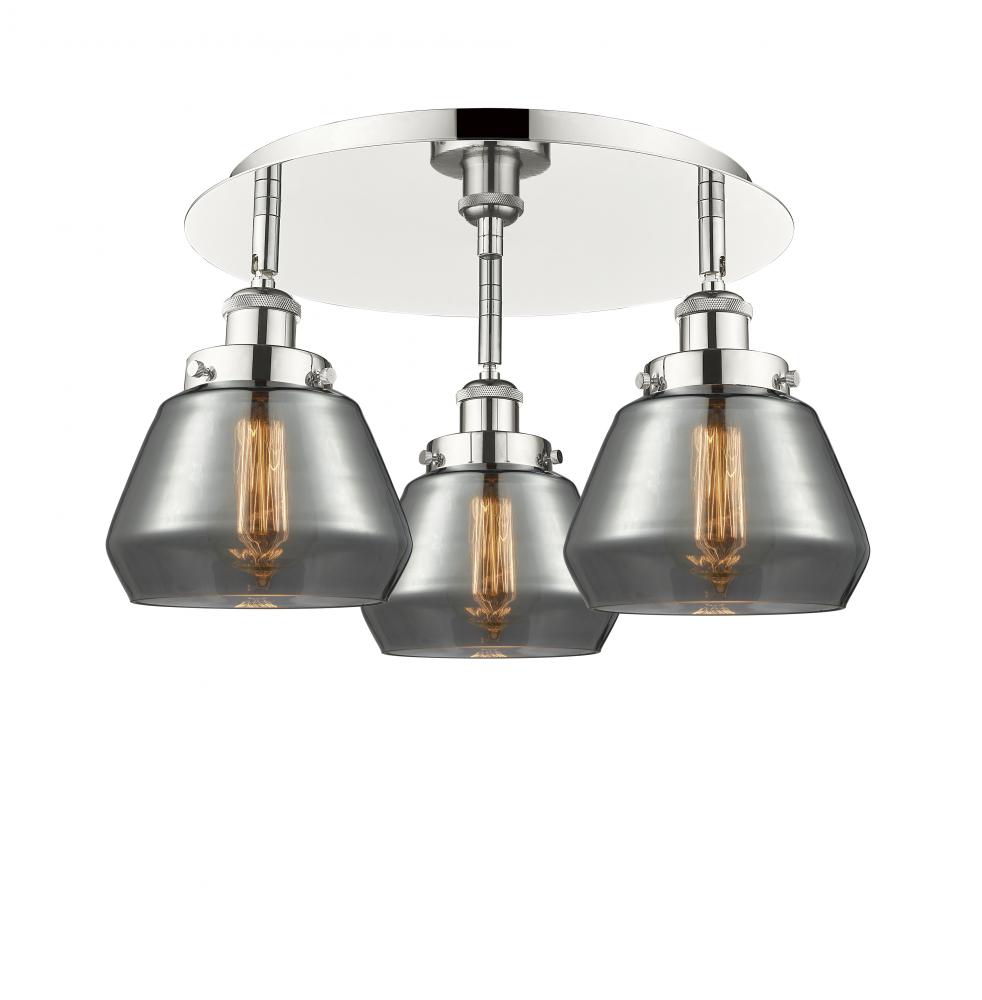 Fulton - 3 Light - 19 inch - Polished Nickel - Flush Mount