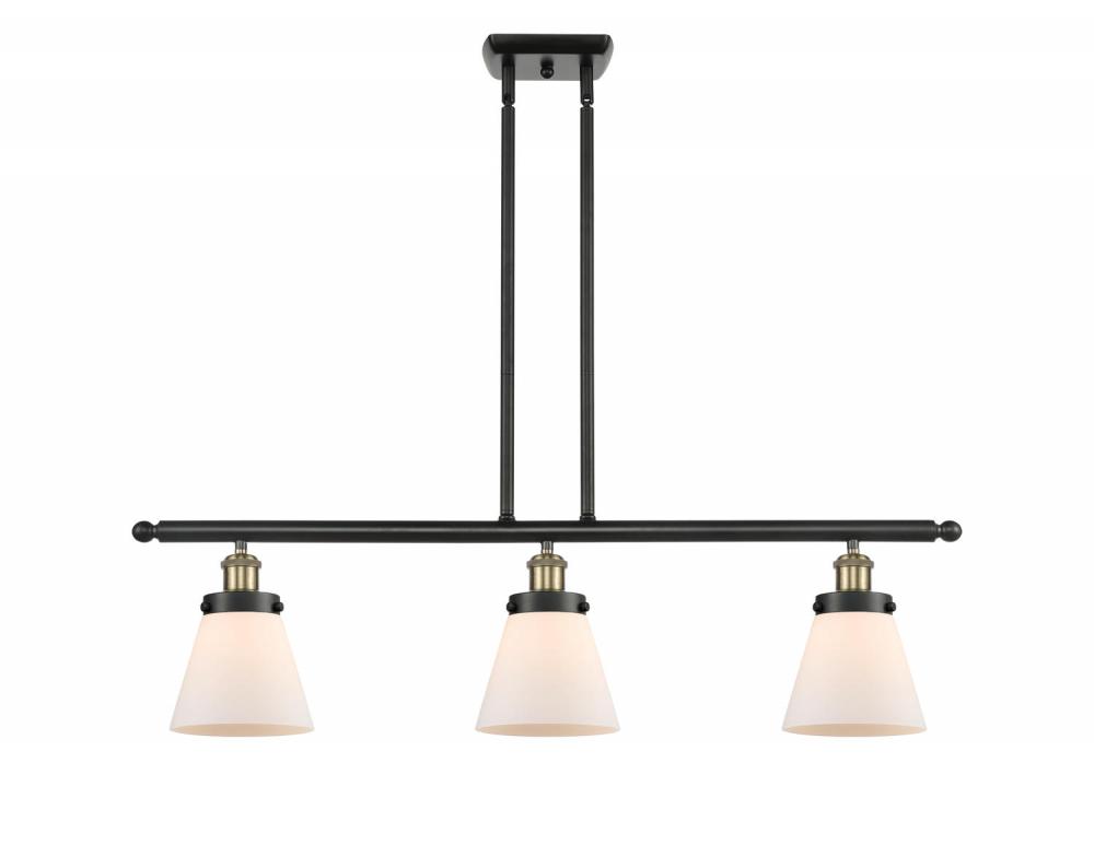 Cone - 3 Light - 36 inch - Black Antique Brass - Stem Hung - Island Light