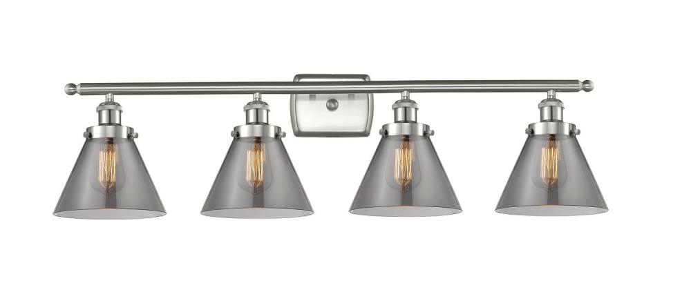 Cone - 4 Light - 38 inch - Brushed Satin Nickel - Bath Vanity Light