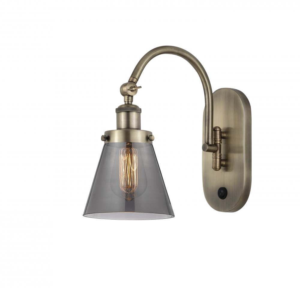 Cone - 1 Light - 6 inch - Antique Brass - Adjustable Swing Arm