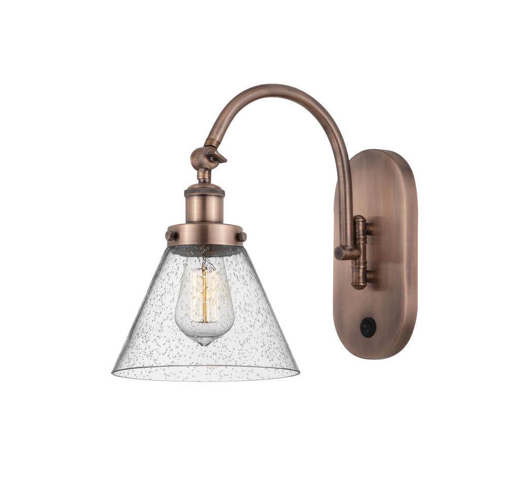 Cone - 1 Light - 8 inch - Antique Copper - Adjustable Swing Arm