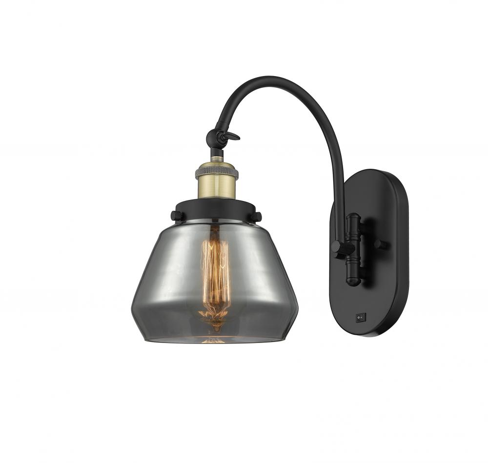 Fulton - 1 Light - 7 inch - Black Antique Brass - Adjustable Swing Arm