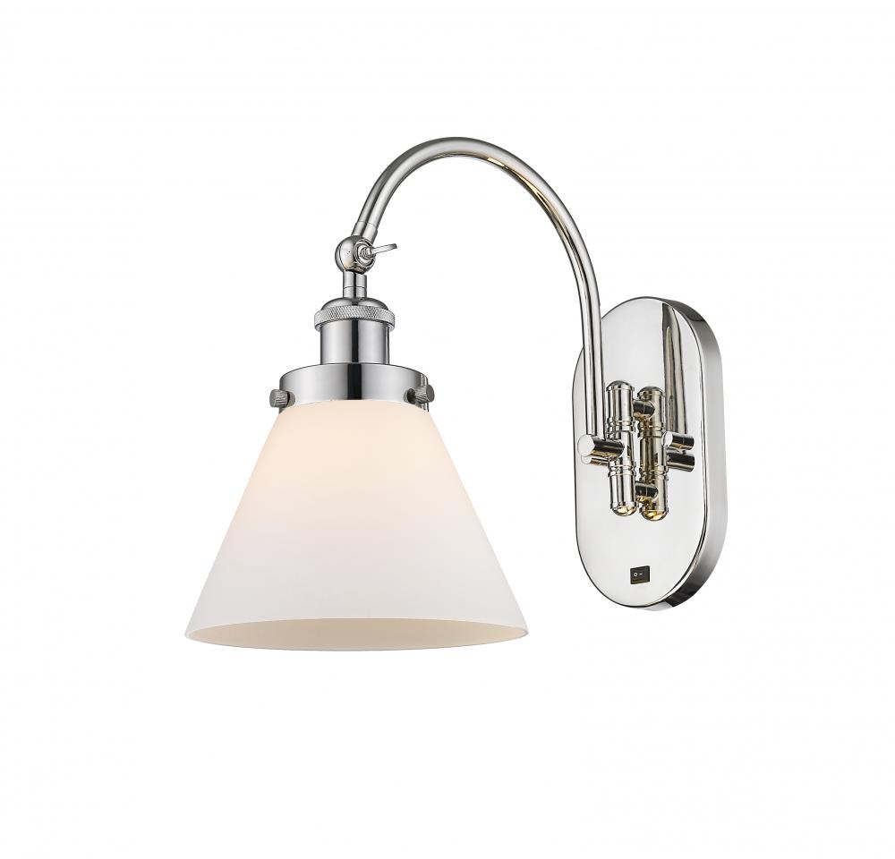 Cone - 1 Light - 8 inch - Polished Nickel - Adjustable Swing Arm
