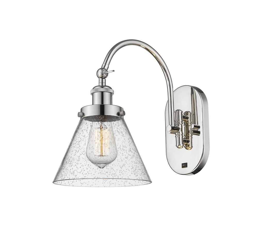 Cone - 1 Light - 8 inch - Polished Nickel - Adjustable Swing Arm