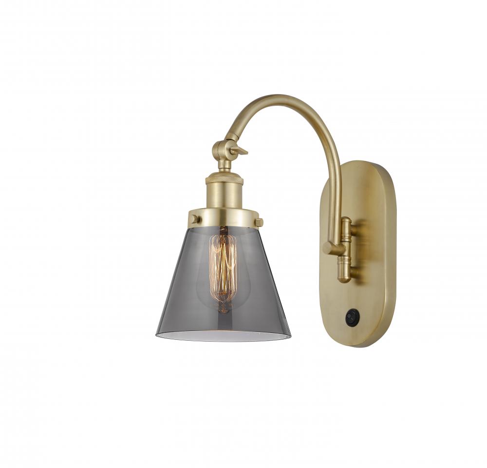 Cone - 1 Light - 6 inch - Satin Gold - Adjustable Swing Arm