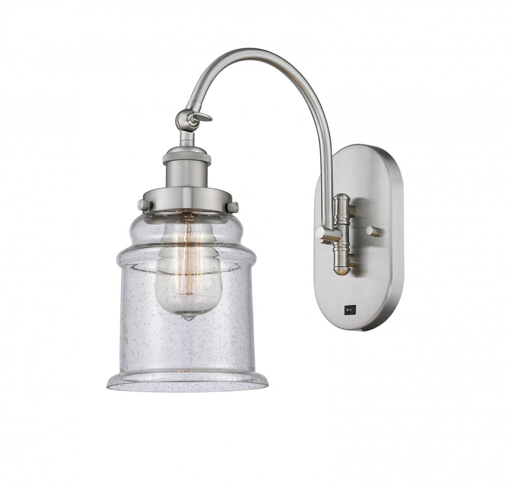 Canton - 1 Light - 7 inch - Brushed Satin Nickel - Adjustable Swing Arm