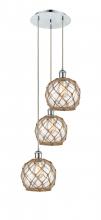 Innovations Lighting 113B-3P-PC-G122-8RB - Farmhouse Rope - 3 Light - 15 inch - Polished Chrome - Cord Hung - Multi Pendant