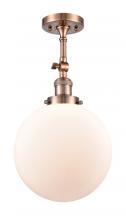 Innovations Lighting 201F-AC-G201-10 - Beacon - 1 Light - 10 inch - Antique Copper - Adjustable Semi-Flush Mount