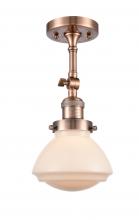 Innovations Lighting 201F-AC-G321 - Olean - 1 Light - 7 inch - Antique Copper - Adjustable Semi-Flush Mount