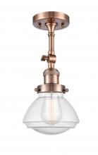 Innovations Lighting 201F-AC-G324 - Olean - 1 Light - 7 inch - Antique Copper - Adjustable Semi-Flush Mount