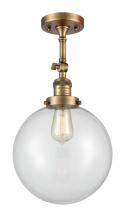 Innovations Lighting 201F-BB-G202-10 - Beacon - 1 Light - 10 inch - Brushed Brass - Adjustable Semi-Flush Mount