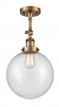 Innovations Lighting 201F-BB-G204-10 - Beacon - 1 Light - 10 inch - Brushed Brass - Adjustable Semi-Flush Mount