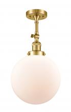 Innovations Lighting 201F-SG-G201-10 - Beacon - 1 Light - 10 inch - Satin Gold - Adjustable Semi-Flush Mount