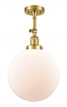Innovations Lighting 201F-SG-G201-12 - Beacon - 1 Light - 12 inch - Satin Gold - Adjustable Semi-Flush Mount