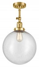 Innovations Lighting 201F-SG-G204-12 - Beacon - 1 Light - 12 inch - Satin Gold - Adjustable Semi-Flush Mount