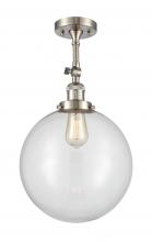 Innovations Lighting 201F-SN-G202-12 - Beacon - 1 Light - 12 inch - Brushed Satin Nickel - Adjustable Semi-Flush Mount