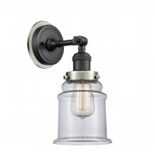 Innovations Lighting 203BK-BPSN-HRSN-G182 - Canton - 1 Light - 7 inch - Matte Black - Sconce