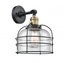 Innovations Lighting 203SW-BAB-G74-CE - Bell Cage - 1 Light - 9 inch - Black Antique Brass - Adjustable Sconce
