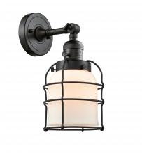 Innovations Lighting 203SW-BK-G51-CE-LED - Bell Cage - 1 Light - 6 inch - Matte Black - Adjustable Sconce