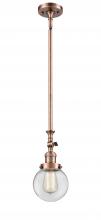 Innovations Lighting 206-AC-G202-6 - Beacon - 1 Light - 6 inch - Antique Copper - Stem Hung - Adjustable Mini Pendant