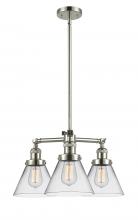 Innovations Lighting 207-PN-G42 - Cone - 3 Light - 22 inch - Polished Nickel - Stem Hung - Chandelier