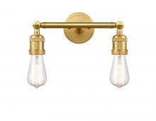Innovations Lighting 208-SG - Bare Bulb - 2 Light - 11 inch - Satin Gold - Adjustable Bath Vanity Light