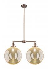 Innovations Lighting 209-AC-G208-12 - Beacon - 2 Light - 27 inch - Antique Copper - Stem Hung - Adjustable Island Light