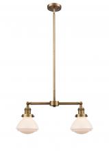 Innovations Lighting 209-BB-G321 - Olean - 2 Light - 22 inch - Brushed Brass - Stem Hung - Adjustable Island Light