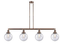 Innovations Lighting 214-AC-G204-8 - Beacon - 4 Light - 53 inch - Antique Copper - Stem Hung - Island Light