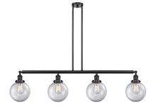 Innovations Lighting 214-BK-G202-8 - Beacon - 4 Light - 53 inch - Matte Black - Stem Hung - Island Light