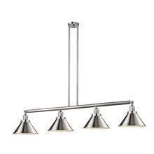 Innovations Lighting 214-SN-M10-SN - Briarcliff - 4 Light - 55 inch - Brushed Satin Nickel - Stem Hung - Adjustable Island Light
