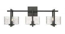 Innovations Lighting 312-3W-BK-CL - Striate 3 Light 24 inch Bath Vanity Light