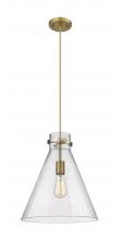 Innovations Lighting 410-1PM-BB-G411-14SDY - Newton Cone - 1 Light - 14 inch - Brushed Brass - Cord hung - Pendant