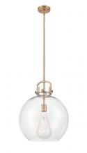 Innovations Lighting 410-1S-BB-16CL - Newton Sphere - 1 Light - 16 inch - Brushed Brass - Cord hung - Pendant