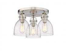 Innovations Lighting 410-3F-SN-G412-7SDY - Newton Bell - 3 Light - 18 inch - Satin Nickel - Flush Mount