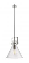 Innovations Lighting 411-1SM-PN-G411-12CL - Newton Cone - 1 Light - 12 inch - Polished Nickel - Stem Hung - Mini Pendant