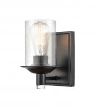 Innovations Lighting 417-1W-BK-SDY-LED - Manhattan - 1 Light - 5 inch - Matte Black - Bath Vanity Light