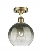 Innovations Lighting 516-1C-AB-G483-8SL - Brookhaven Globe - 1 Light - 8 inch - Antique Brass - Semi-Flush Mount