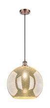 Innovations Lighting 516-1P-AC-G128-14 - Athens - 1 Light - 14 inch - Antique Copper - Cord hung - Pendant