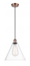 Innovations Lighting 516-1P-AC-GBC-122 - Berkshire - 1 Light - 12 inch - Antique Copper - Cord hung - Mini Pendant