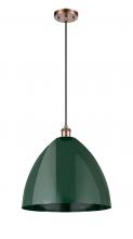 Innovations Lighting 516-1P-AC-MBD-16-GR - Plymouth - 1 Light - 16 inch - Antique Copper - Cord hung - Mini Pendant