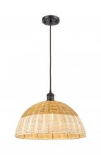 Innovations Lighting 516-1P-OB-NBD2-16-NAT - Bristol Natural II - 1 Light - 16 inch - Oil Rubbed Bronze - Cord hung - Mini Pendant
